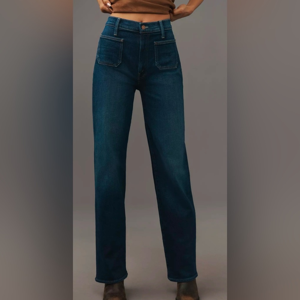 MOTHER - The Lil Rambler Patch Pocket High Waist Straight Leg Jeans - NWT